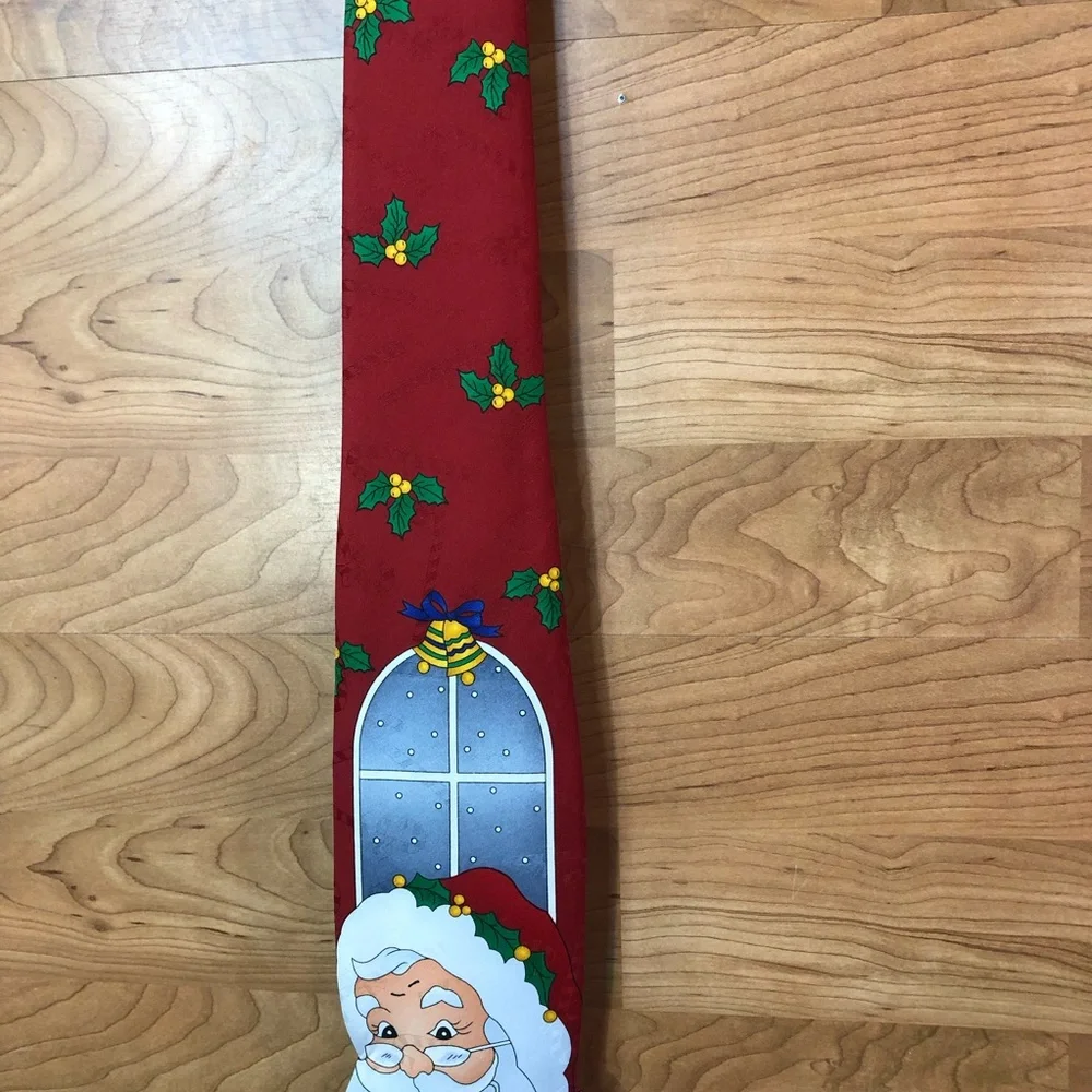 Vintage Jolly Holly Santa Claus Tie